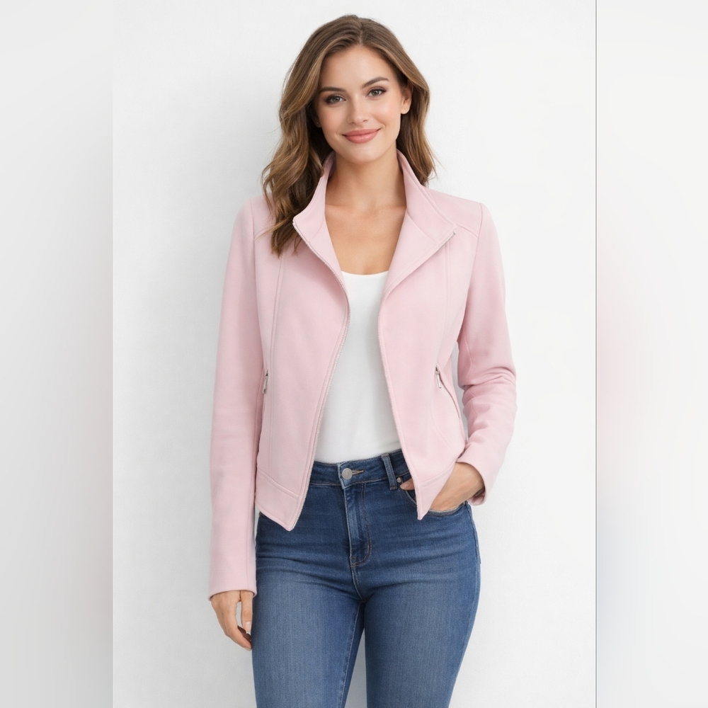 Women's Light Pink Moto Jacket